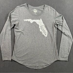 Home Free Florida Home Long Sleeve Gray Shirt Womens Medium